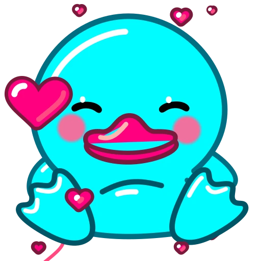 💖 Эмодзи «Утя циан» для Telegram