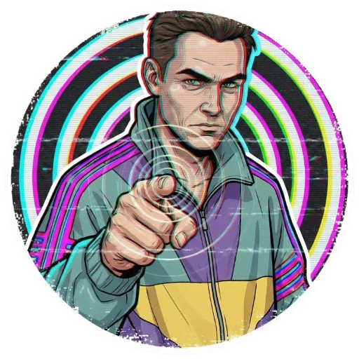 🫵 Стикер «VHS Glitch Mood» для Telegram