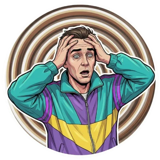 😵‍💫 Стикер «VHS Glitch Mood» для Telegram
