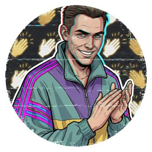 👏 Стикер «VHS Glitch Mood» для Telegram