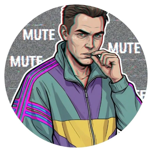 🤐 Стикер «VHS Glitch Mood» для Telegram