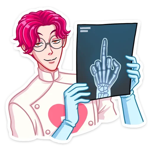 🖕 Стикер «Доктор Валентайн без надписей» для Telegram