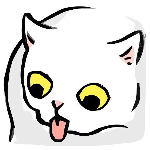 Стикер 3 🐱 Набор эмоджи с белым котиком в HD качестве