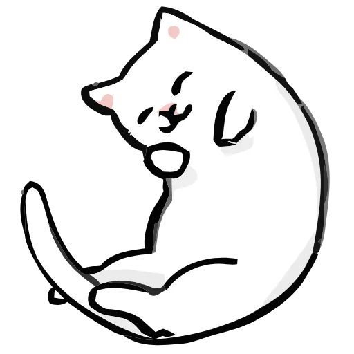 Стикер 37 🐱 Набор эмоджи с белым котиком в HD качестве