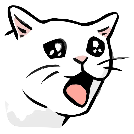 Стикер 2 🐱 Набор эмоджи с белым котиком в HD качестве