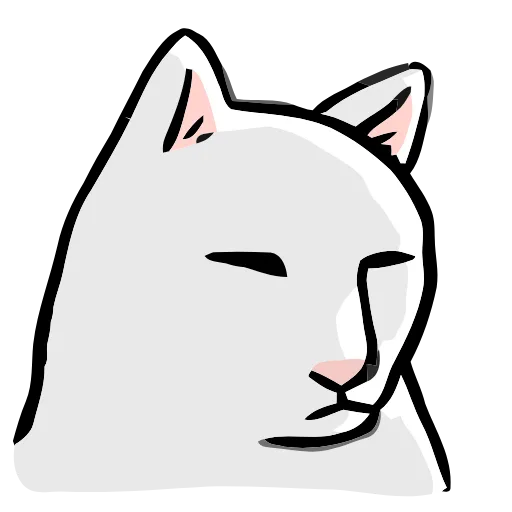 Стикер 4 🐱 Набор эмоджи с белым котиком в HD качестве