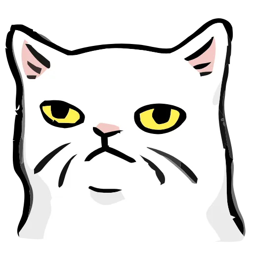 Стикер 17 🐱 Набор эмоджи с белым котиком в HD качестве
