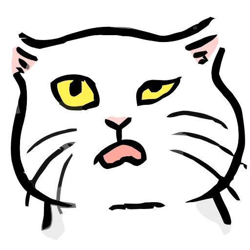 Стикер 43 🐱 Набор эмоджи с белым котиком в HD качестве