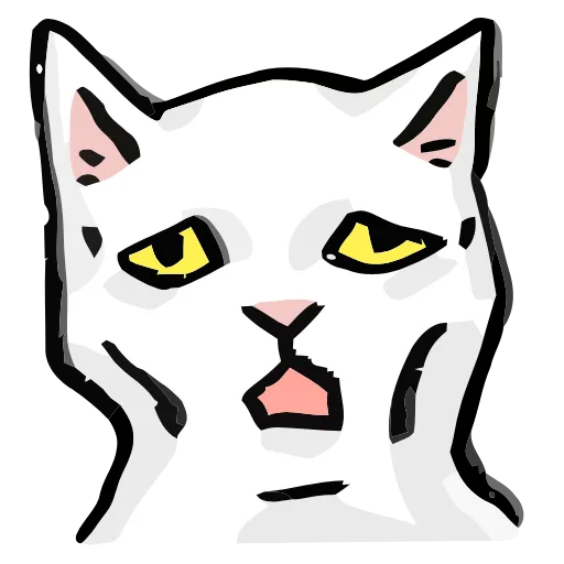 Стикер 25 🐱 Набор эмоджи с белым котиком в HD качестве