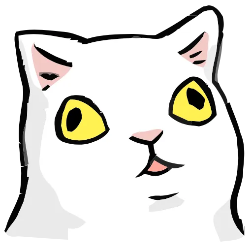 Стикер 19 🐱 Набор эмоджи с белым котиком в HD качестве