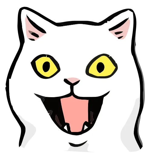 Стикер 14 🐱 Набор эмоджи с белым котиком в HD качестве