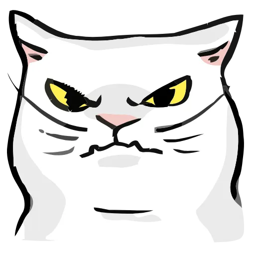 Стикер 39 🐱 Набор эмоджи с белым котиком в HD качестве