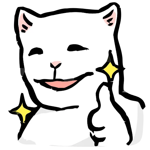 Стикер 46 🐱 Набор эмоджи с белым котиком в HD качестве