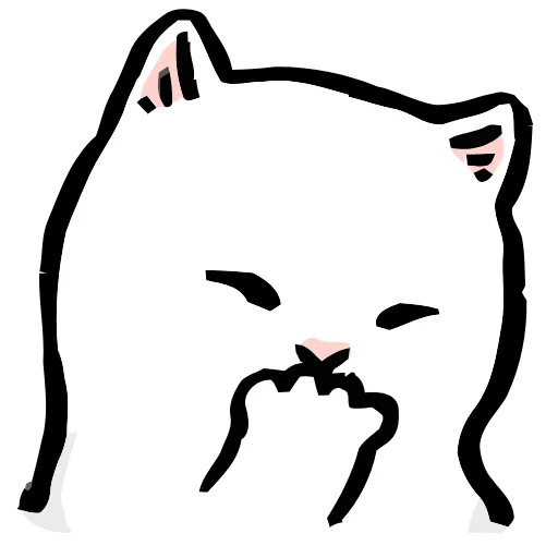 Стикер 57 🐱 Набор эмоджи с белым котиком в HD качестве