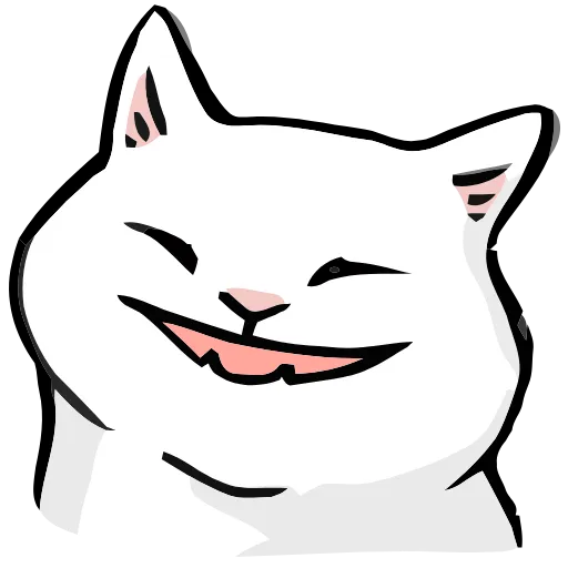 Стикер 10 🐱 Набор эмоджи с белым котиком в HD качестве