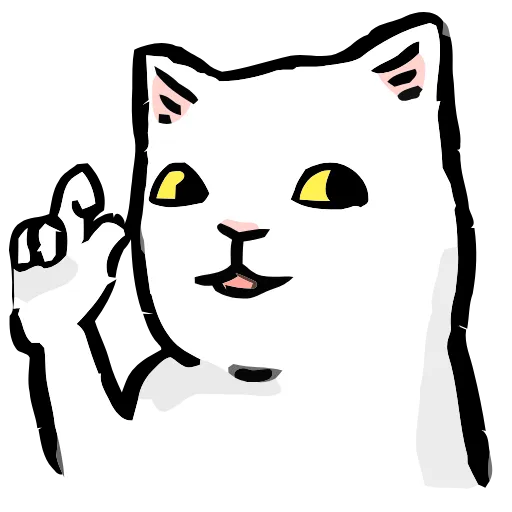 Стикер 51 🐱 Набор эмоджи с белым котиком в HD качестве