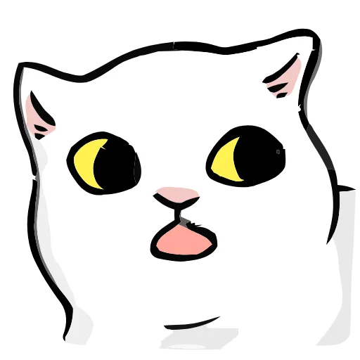 Стикер 24 🐱 Набор эмоджи с белым котиком в HD качестве