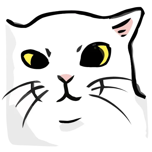 Стикер 38 🐱 Набор эмоджи с белым котиком в HD качестве