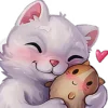 Стикер 11 White Cat