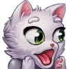 Стикер 14 White Cat