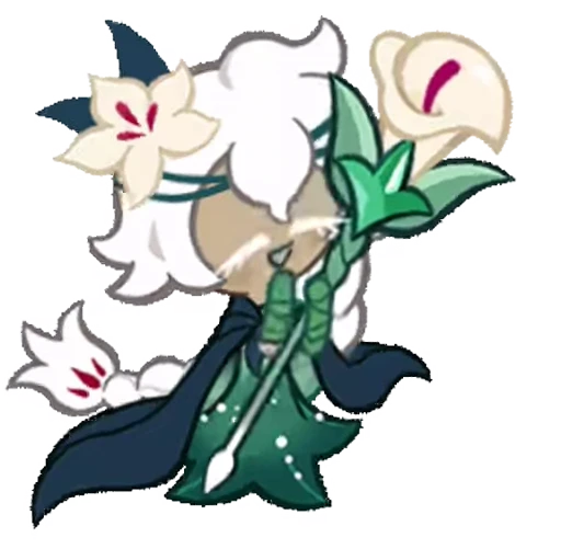 🌷 Стикер «White Lily Cookie! (Anim)» для Telegram