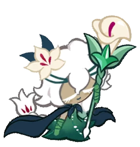 🌷 Стикер «White Lily Cookie! (Anim)» для Telegram