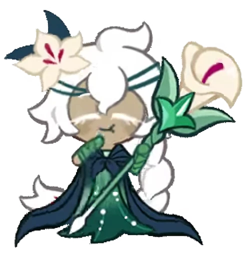 🌷 Стикер «White Lily Cookie! (Anim)» для Telegram