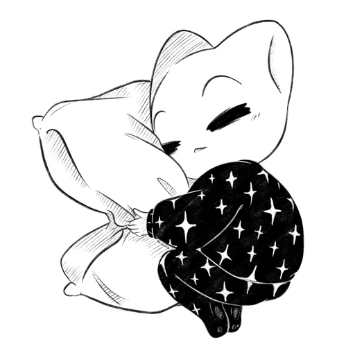 😴 Стикер «Белая кошечка — Ванилька» для Telegram