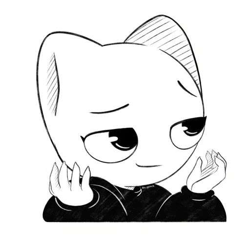 🤷‍♀️ Стикер «Белая кошечка — Ванилька» для Telegram