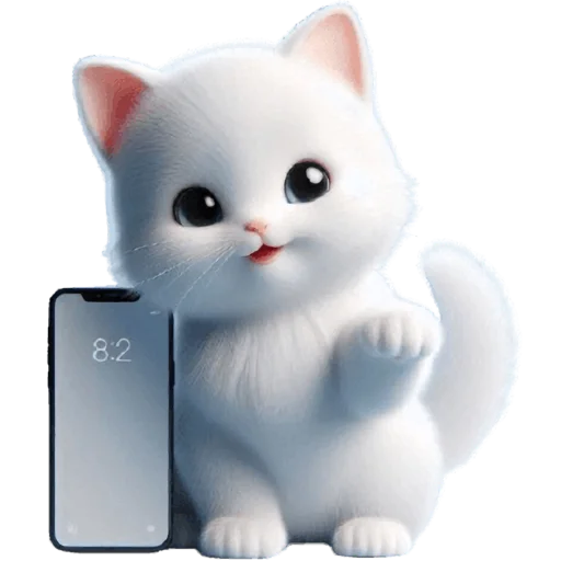 👋 Стикер «Белая котька» для Telegram