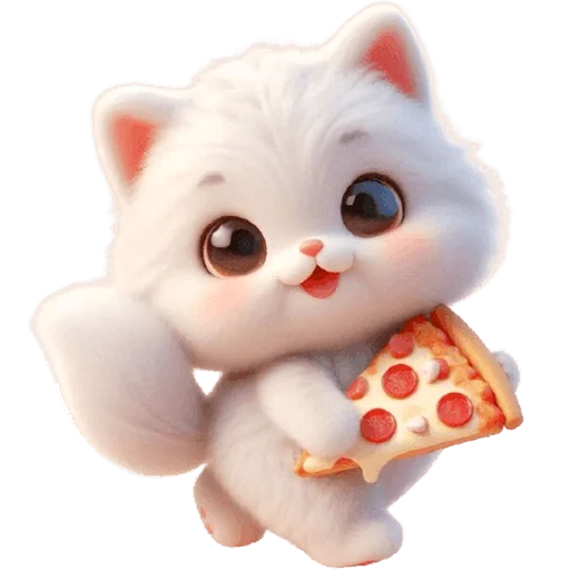 🍕 Стикер «Белая котька» для Telegram