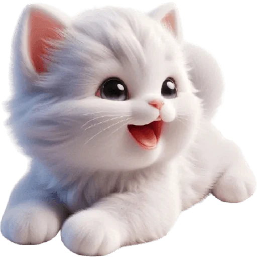 😀 Стикер «Белая котька» для Telegram