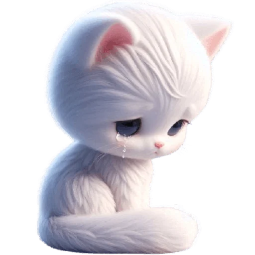 😢 Стикер «Белая котька» для Telegram