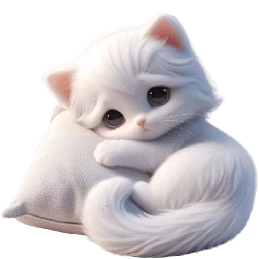 🫠 Стикер «Белая котька» для Telegram