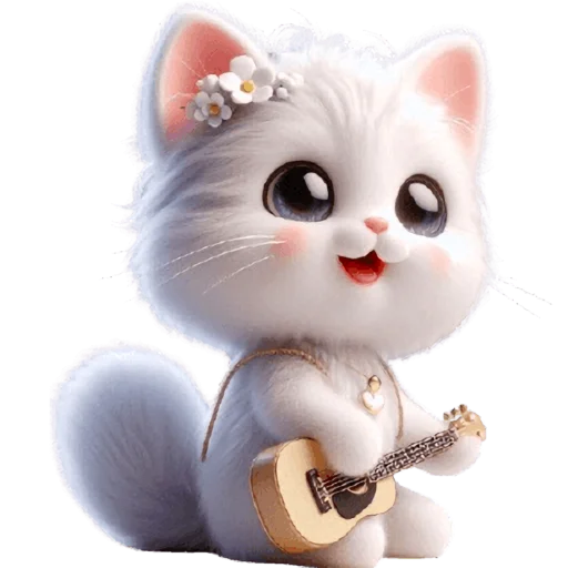 🎸 Стикер «Белая котька» для Telegram