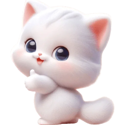 👍 Стикер «Белая котька» для Telegram