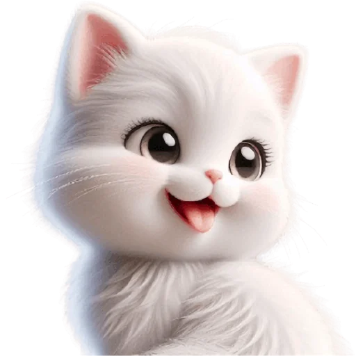Стикерпак Белая котька для Telegram
