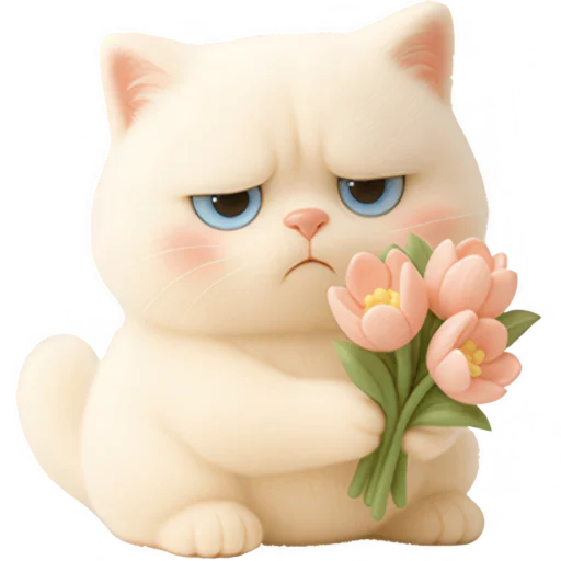 🌹 Стикер «Белый Пушистик» для Telegram