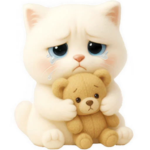 😭 Стикер «Белый Пушистик» для Telegram