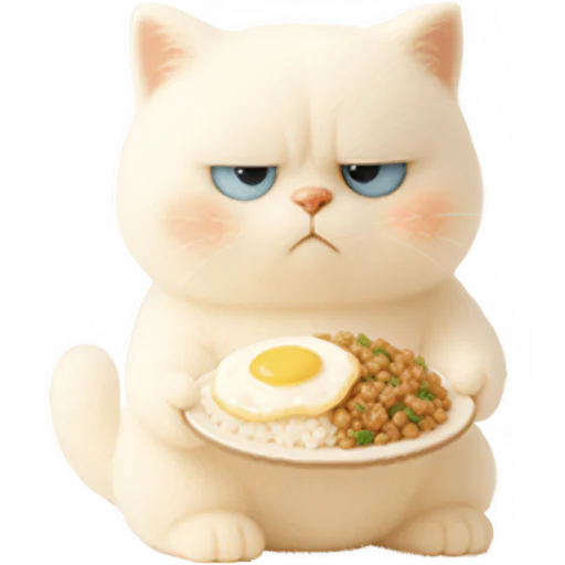 🍽 Стикер «Белый Пушистик» для Telegram