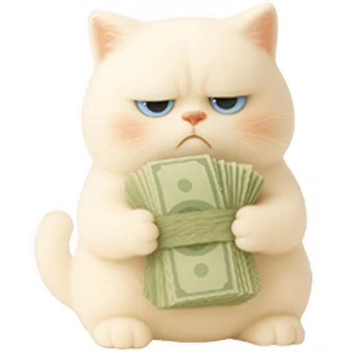 🤑 Стикер «Белый Пушистик» для Telegram