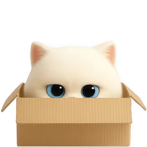 👀 Стикер «Белый Пушистик» для Telegram