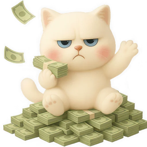 🤑 Стикер «Белый Пушистик» для Telegram