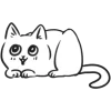 Стикер 38 белый котик