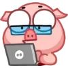 Стикер 35 Свинка Винки - Winky pig emoji
