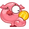 Стикер 45 Свинка Винки - Winky pig emoji