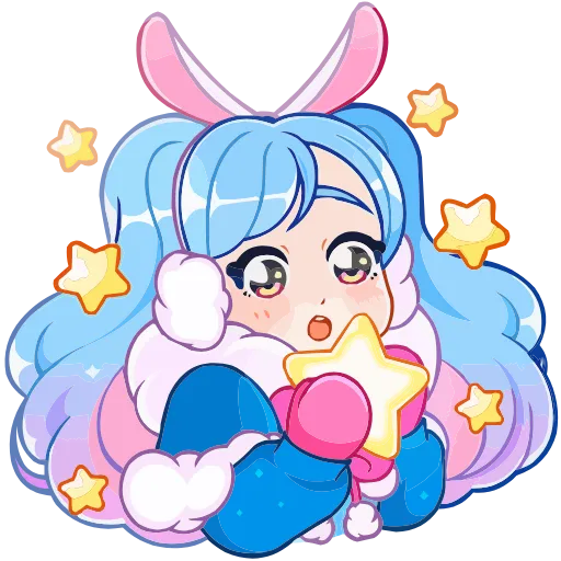 Стикер 5 Набор эмоджи с зимней Долли из ВК в HD качестве