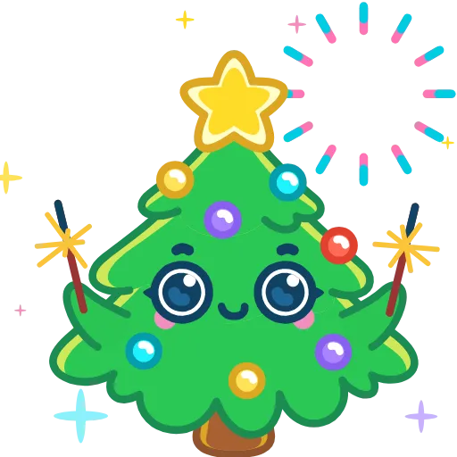 Стикер 4 🎄 Ёлочка - xmas tree