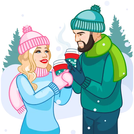 ☕️ Стикер «Зимняя история» для Telegram