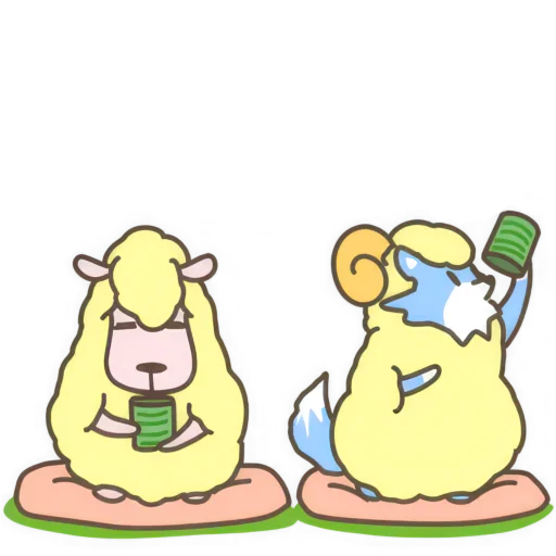 🥤 Стикер «Волк и Овечки» для Telegram
